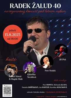 Radek Žalud 40 - narozeninový koncert pod letním nebem - ventip.cz