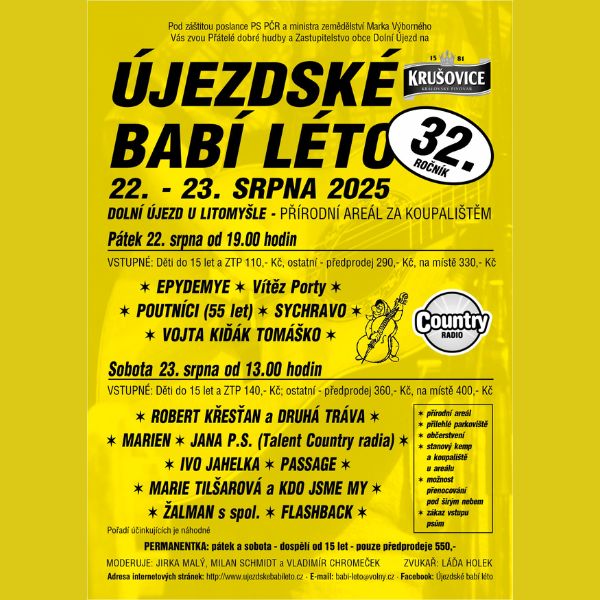 Újezdské babí léto - sobota ZTP/děti do 15 let - ventip.cz